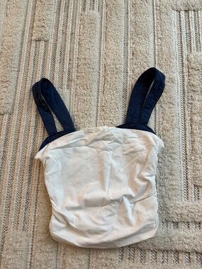 Free People Cream Top with Navy Straps